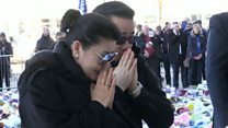 Leicester City owner's family lay wreath