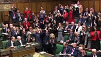 MPs clap and cheers pensioner protester