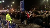 Leicester City fans pay tribute to owner