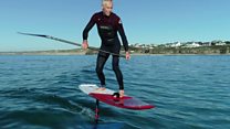 SUP hydrofoil soars 3ft above the waves