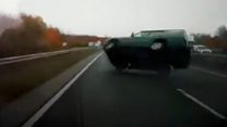 Dashcam shows car swerve and flip on A11