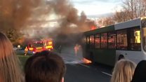 School bus catches fire in Gloucestershire