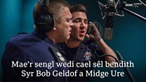 Diffoddwyr o'r Trallwng yn gobeithio rho’r siartiau sengl Nadolig ar dân eleni