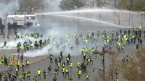 Tear gas and water cannons used in Paris