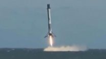 Falcon 9 rocket lands on water