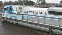 Train carries Bush casket through Texas