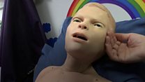 Meet the manikin which cries and talks