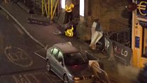 CCTV shows car being driven towards nightclub staff