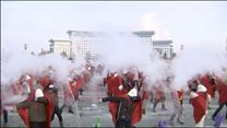 中國黑龍江潑水成冰慶祝冬至