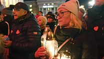 Vigils held to remember stabbed Polish mayor