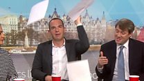 Money man gets annoyed with minister on TV