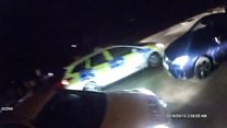 Thieves 'almost crush' police officer