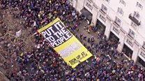 People's Vote march to Westminster - sped-up