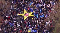 People's Vote march to Westminster - sped-up