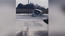 Bus driver 'misjudges' flood tide