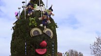 Woman with happy tree receives fan mail