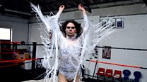 In the ring with the drag queen wrestler
