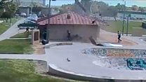 'Dust devil' rips roof in skate park