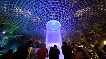 World's tallest indoor waterfall opens in airport