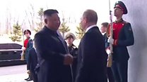 Kim Jong-un yahuye ubwa mbere na Vladimir Putin