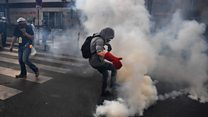 Tear gas fired during Paris May Day clashes