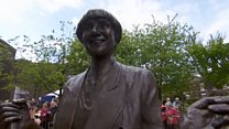 Statue of comedian Victoria Wood unveiled.