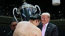 Trump in Japan: ringside seats at sumo