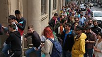 Queues for Romanians voting abroad