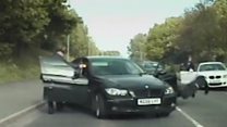 Driver jumps from moving car after chase