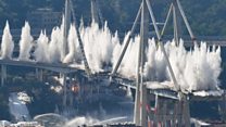 Genoa's giant bridge towers demolished