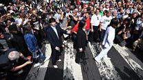 Beatles fans mark 50 years of Abbey Road cover