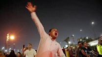 Chanting and tear gas in central Cairo