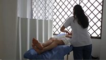 The blind women checking for breast cancer