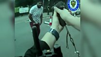 The moment run-over PC is pulled to the ground