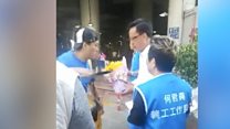 Video captures Hong Kong lawmaker stabbing