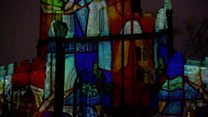 Cathedral illuminated to mark WW2 bombing