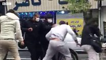 سرکوب معترضان در خیابان ستارخان تهران از نمای نزدیک