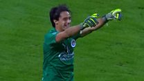 Goalkeeper scores from inside own box