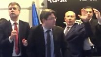 Rocket sends Netanyahu to shelter during rally