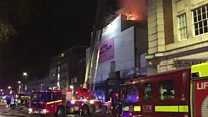 Flames battled at famous London music venue
