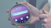 The circular phone with two headphone jacks
