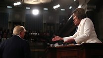 Trump does not shake Pelosi's hand