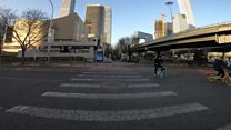 Walking through Beijing's near empty streets