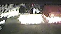Man climbs out of bin moments before it is emptied