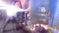 Race to pull driver from burning lorry in New Jersey
