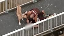Australian tackles suspect and high-fives police