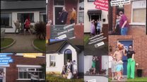 The families posing through isolation
