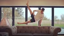 Olympian films workout videos to keep people fit