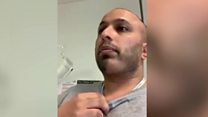 Doctor demonstrates breathing technique for coronavirus patients