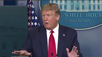 Reporter challenges President Trump at briefing